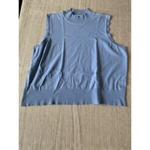 JUDITH HART WOMEN’S SWEATER VEST – BLUE SILK BLEND – SIZE 2X